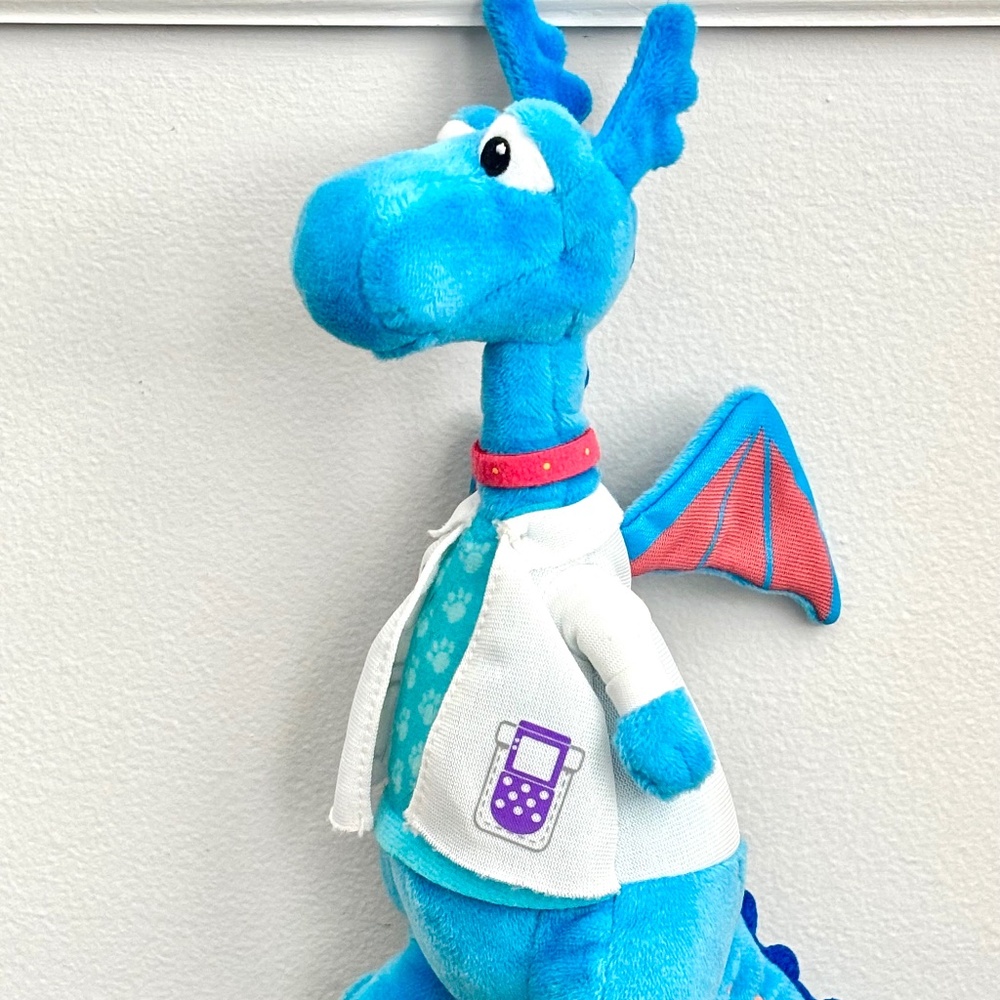 Disney Doc McStuffins Plush Blue Dragon STUFFY Plush Lab Coat Toy Stuffed Animal